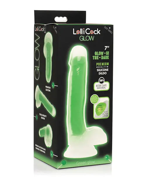 Curve Toys Large Dildo | 7" Big Dildo | Glow In The Dark Silicone Dildo with Balls Curve Toys C/o Xr