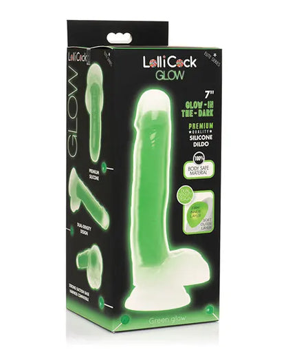 Curve Toys Large Dildo | 7" Big Dildo | Glow In The Dark Silicone Dildo with Balls Curve Toys C/o Xr