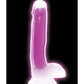 Curve Toys Large Dildo | 7" Big Dildo with Balls | Glow In The Dark Purple Suction Cup Dildo Curve Toys C/o Xr