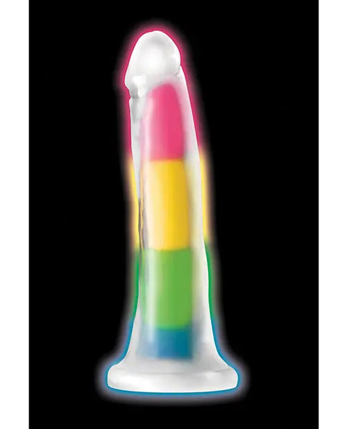 Curve Toys Large Dildo | Rainbow 7" Big Dildo | Glow In The Dark Silicone Suction Cup Dildo Curve Toys C/o Xr