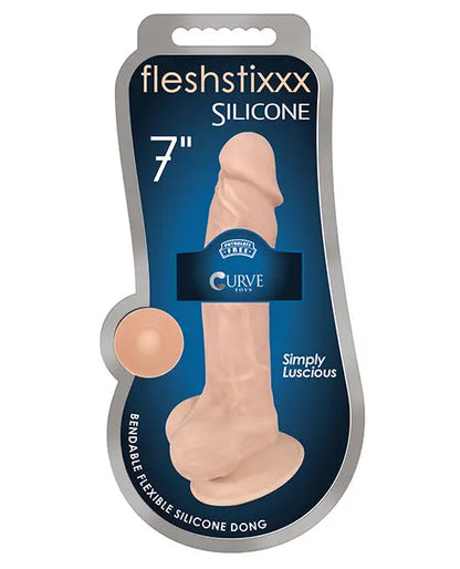 Curve Toys Realistic Dildo with Balls | Fleshstixxx 7" Big Dildo | Flexible Suction Cup Dildo Curve Toys C/o Xr