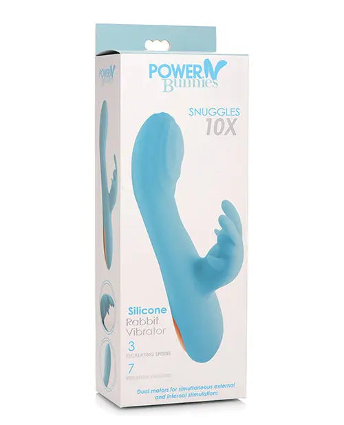 Curve Toys Rabbit Vibrator | Power Bunnies Silicone G Spot Vibrator | Blue Snuggles 10x Clit Vibrator Curve Toys C/o Xr