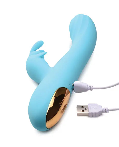 Curve Toys Rabbit Vibrator | Power Bunnies Silicone G Spot Vibrator | Blue Snuggles 10x Clit Vibrator Curve Toys C/o Xr
