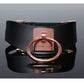 Pleasure Collection Adjustable Collar - Black/Rose Gold Coquette International