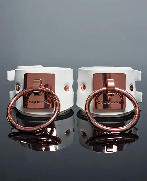 Pleasure Collection Adjustable Handcuffs - White/Rose Gold Coquette International