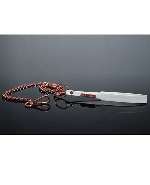Pleasure Collection Leash - White/Rose Gold Coquette International