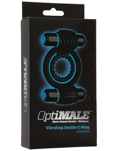 OptiMale Vibrating Double C Ring - Black Doc Johnson