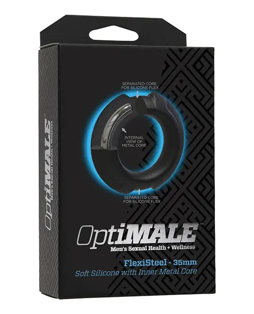 OptiMale FlexiSteel Cock Ring - 35mm Black Doc Johnson