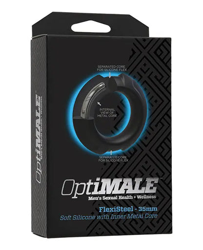 OptiMale FlexiSteel Cock Ring - 35mm Black Doc Johnson
