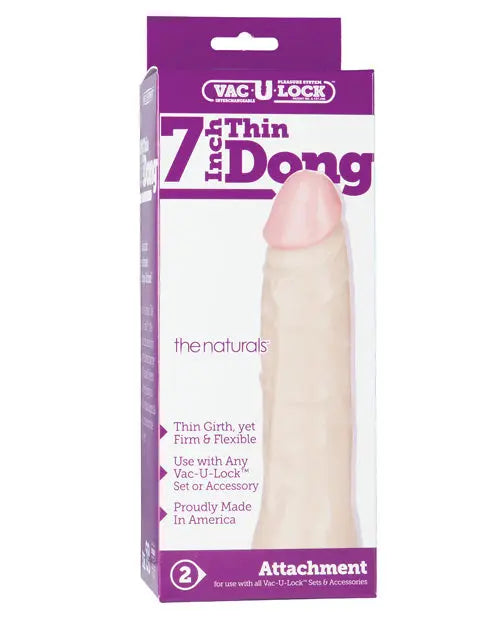 Vac-U-Lock 7" Thin Dong - White Doc Johnson