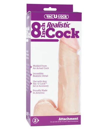 Vac-U-Lock 8" Realistic - White Doc Johnson