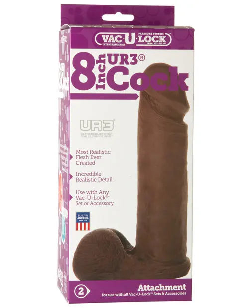 Vac-U-Lock 8" Ultraskyn Cock Attch. - Black Doc Johnson