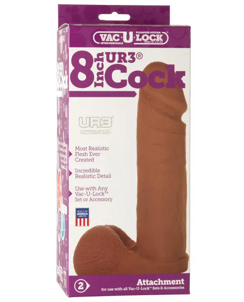 Vac-U-Lock 8" Ultraskyn Cock Attch. - Brown Doc Johnson