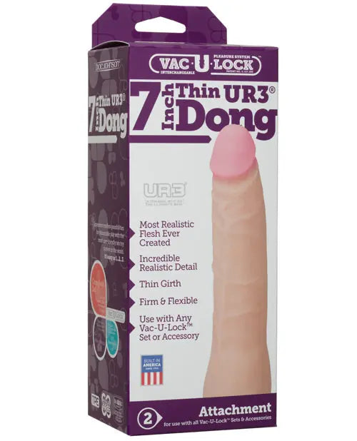 Vac-U-Lock Realistic Dildo | Textured 7" Big Dildo | Ultraskyn Large Dildo | White Basic Dildo Doc Johnson
