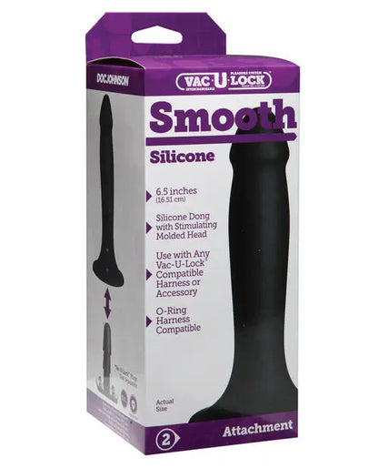 Vac-U-Lock Smooth Silicone Dong - Black Doc Johnson