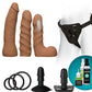 Vac-U-Lock Realistic Dildo | Dual Density Strap On Dildo Starter Set | Caramel Big Dildos Doc Johnson