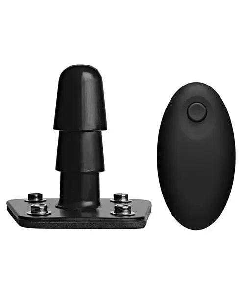 Vac-U-Lock Vibrating Dildo | Vanilla Dual Density Strap On Dildo Set with Wireless Remote Doc Johnson