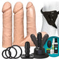 Vac-U-Lock Vibrating Dildo | Vanilla Dual Density Strap On Dildo Set with Wireless Remote Doc Johnson