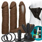 Vac-U-Lock Vibrating Dildo | Chocolate Dual Density Strap On Dildo Set with Remote Doc Johnson