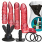 Vac-U-Lock Vibrating Dildo | Crystal Jellies Strap On Dildo Set | Wireless Remote Pink Dildo Doc Johnson
