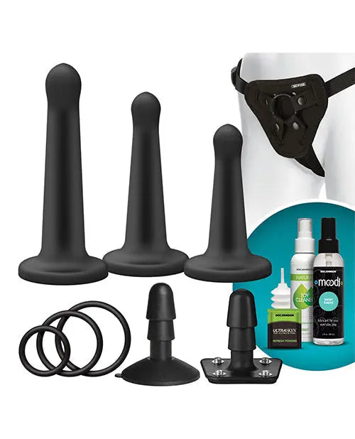 Vac-U-Lock Silicone Dildo | Strap On Dildo Pegging Set | Black Dildo | Suction Cup Dildos Doc Johnson