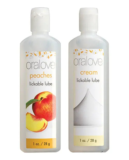 Oralove Delicious Duo Flavored Lube - Peaches & Cream Doc Johnson