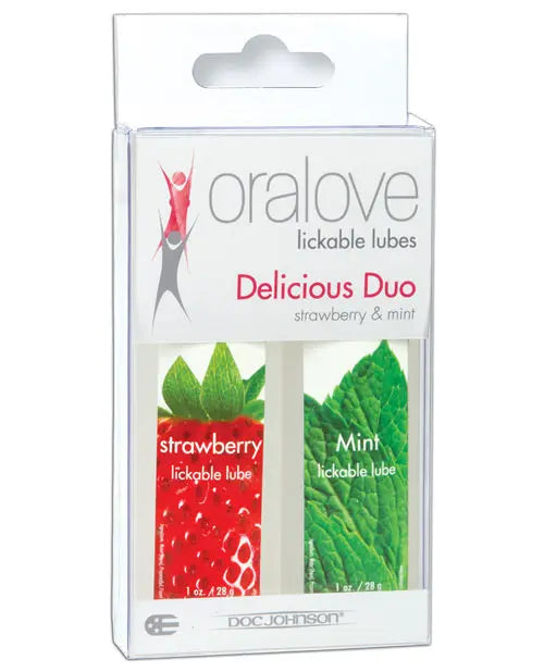 Oralove Delicious Duo Flavored Lube - Strawberry & Mint Doc Johnson