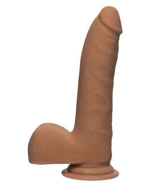 Doc Johnson Realistic Dildo | 7" Big Dildo | Slim Large Dildo with Balls | Caramel Basic Dildo Doc Johnson