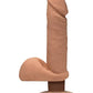 Doc Johnson D 7" Big Dildo | Perfect D Vibrating Dildo with Balls | Caramel Suction Cup Dildo Doc Johnson