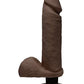 Doc Johnson D 8" Big Dildo | Perfect D Vibrating Dildo with Balls | Chocolate Suction Cup Dildo Doc Johnson