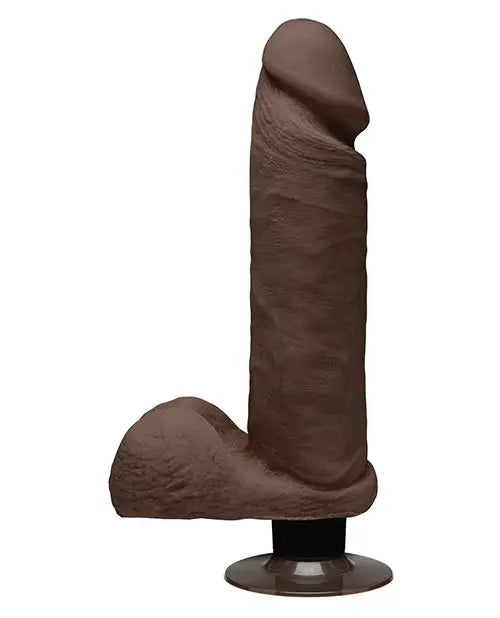 Doc Johnson D 8" Big Dildo | Perfect D Vibrating Dildo with Balls | Chocolate Suction Cup Dildo Doc Johnson