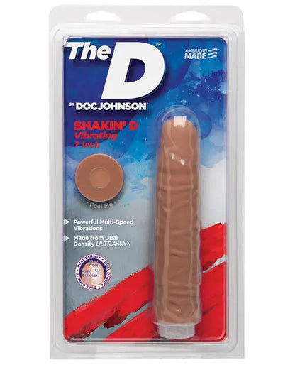 Doc Johnson Realistic Dildo | 7" Big Dildo | Shakin Vibrating Dildo | Caramel Large Dildo Doc Johnson