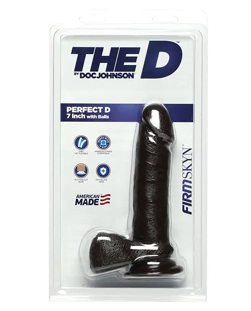 Doc Johnson Realistic Dildo | 7" Big Dildo | Perfect D Large Dildo with Balls | Chocolate Basic Dildo Doc Johnson