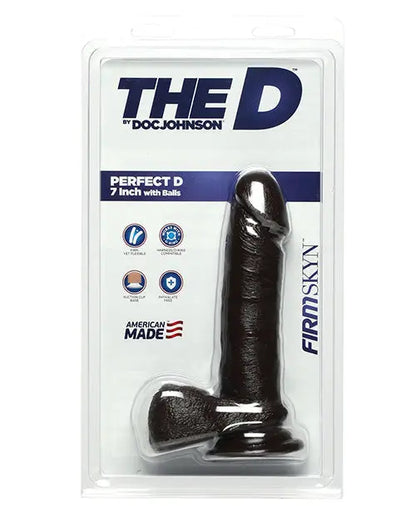 Doc Johnson Realistic Dildo | 7" Big Dildo | Perfect D Large Dildo with Balls | Chocolate Basic Dildo Doc Johnson