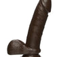Doc Johnson Realistic Dildo | 7" Big Dildo | Perfect D Large Dildo with Balls | Chocolate Basic Dildo Doc Johnson