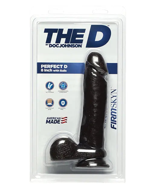Doc Johnson Suction Cup Dildo | Chocolate 8" Big Dildo | Perfect D Realistic Dildo with Balls Doc Johnson