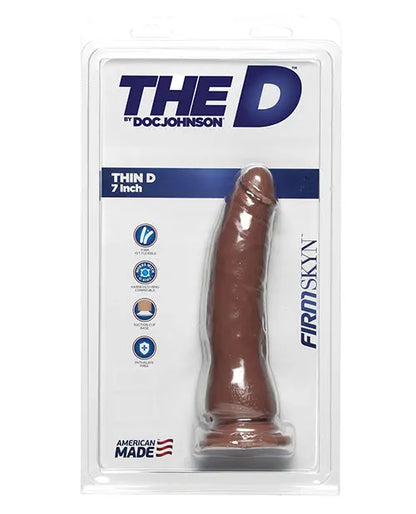 Doc Johnson D 7" Big Dildo | Thin D Realistic Dildo | Lifelike Caramel Suction Cup Dildo Doc Johnson