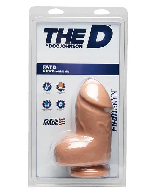 Doc Johnson D 6" Big Dildo | Fat D Realistic Dildo with Balls | Vanilla Suction Cup Dildo Doc Johnson