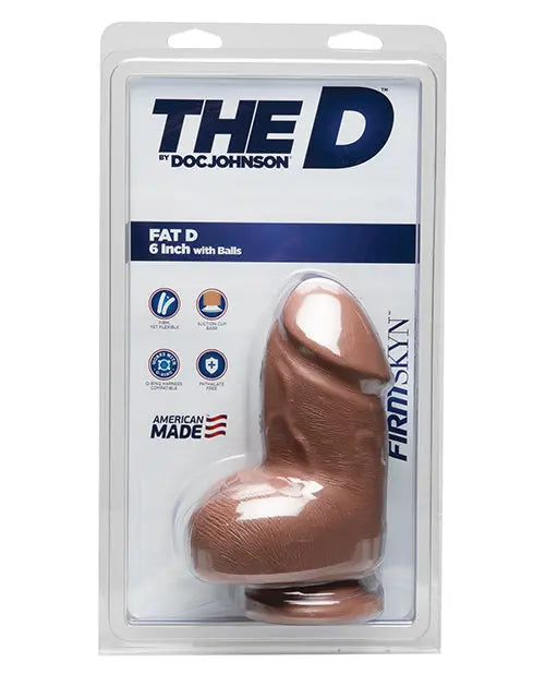 Doc Johnson D 6" Big Dildo | Fat Realistic Dildo with Balls | Caramel Suction Cup Dildo Doc Johnson