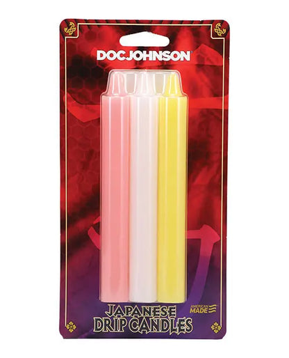 Japanese Drip Candles - Pack of 3 Pink/White/Yellow Doc Johnson