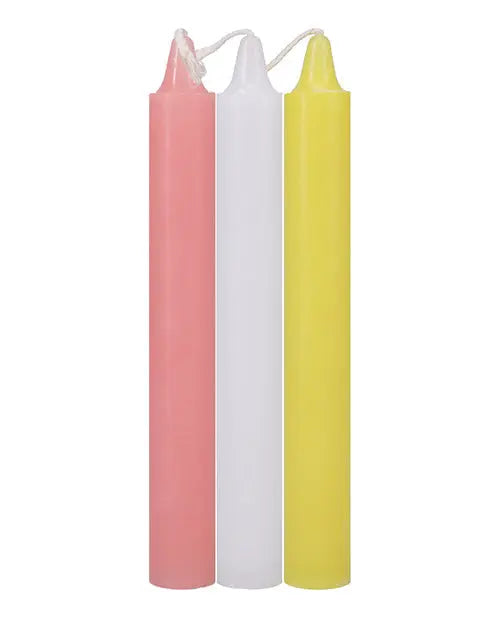 Japanese Drip Candles - Pack of 3 Pink/White/Yellow Doc Johnson