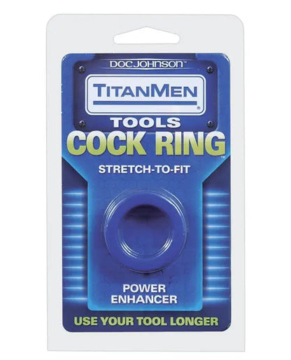 Titanmen Tools Cock Ring - Blue Doc Johnson