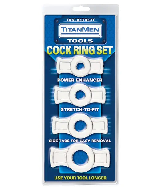 Titanmen Tools Cock Ring Set - Clear Doc Johnson