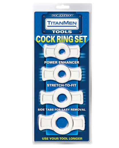 Titanmen Tools Cock Ring Set - Clear Doc Johnson