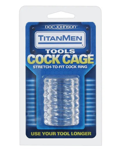 Titanmen Tools Cock Cage - Clear Doc Johnson