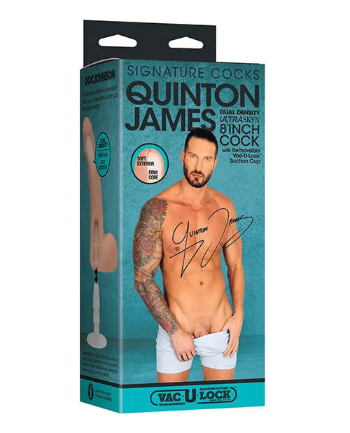 Signature 8" Big Dildo | Vac-U-Lock Realistic Dildo | Quinton James Suction Cup Dildo Doc Johnson