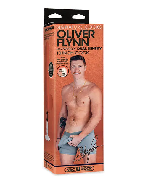 Signature Oliver Flynn Realistic Dildo | 10" Big Dildo | Vac-U-Lock Suction Cup Dildo Doc Johnson