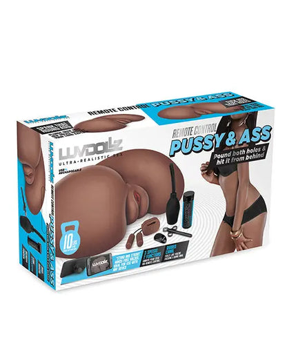 Luvdollz Remote Control Rechargeable Pussy & Ass w/Douche - Mocha Electric Eel INC