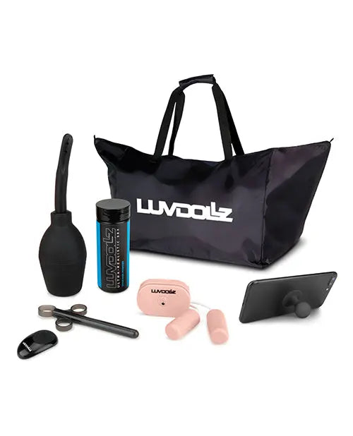Luvdollz Remote Control Rechargeable Spread Eagle Pussy & Ass w/Douche - Ivory Electric Eel INC