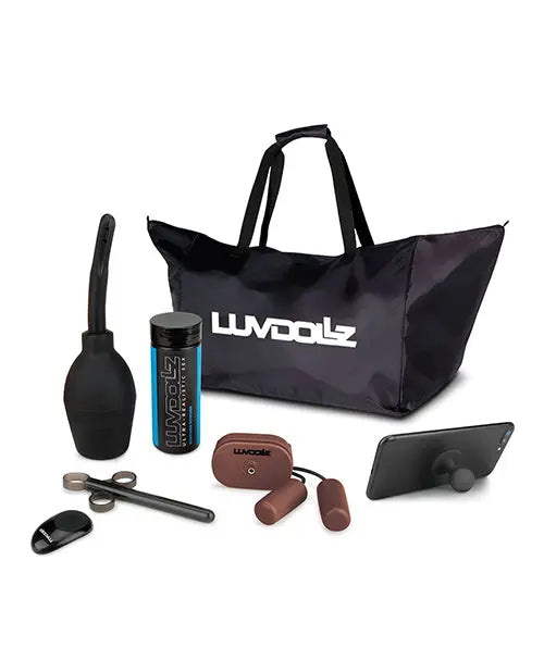 Luvdollz Remote Control Rechargeable Doggy Style Pussy & Ass w/Douche - Mocha Electric Eel INC